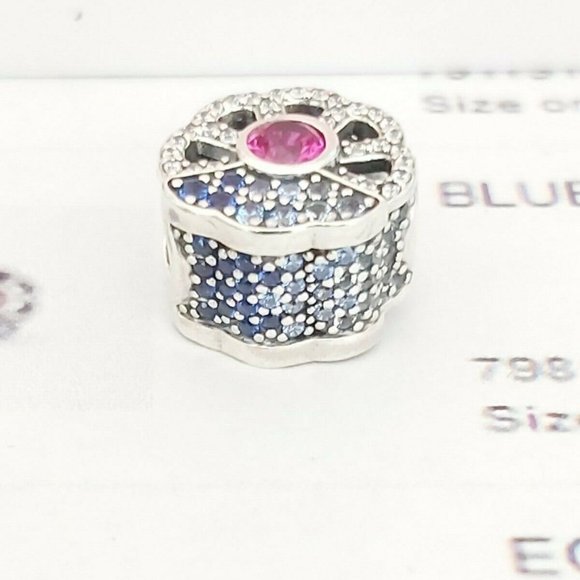 Authentic PANDORA *CHINA EXCLUSIVE* Blue & Pink Fan Charm - Picture 7 of 16